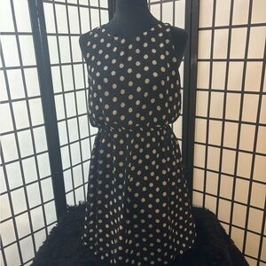 Black and White Polka Dot Sleeveless Dress